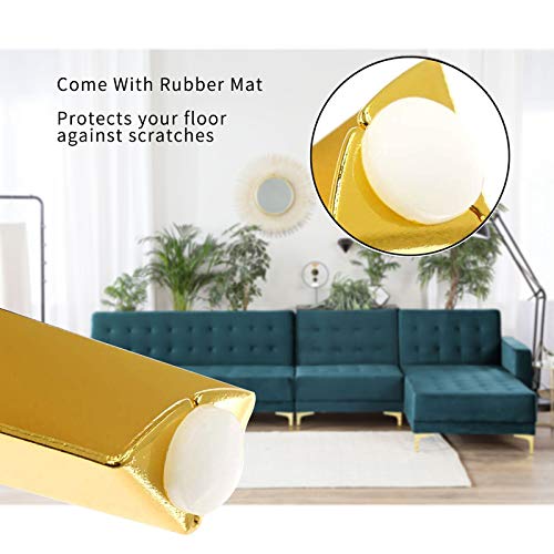 7 Triangle Furniture Legs,A Set of 4，Modern Metal Diamond Triangle Furniture Feet DIY Replacement Gold for Cabinet Cupboard Sofa Table Couch legs Couch Chair Legs (7 / 17.5cm, Golden)