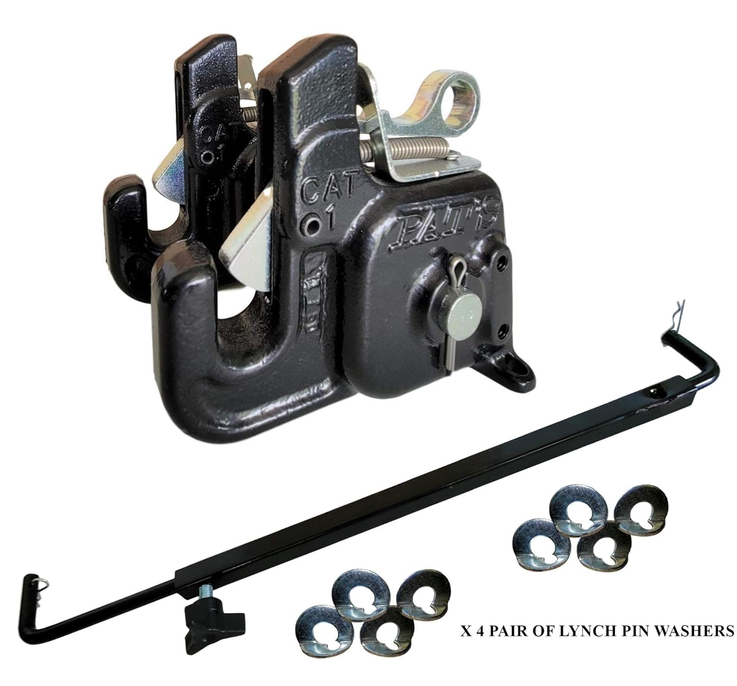 Pat's Easy Change with Stabilizer Bar - Best Quick Hitch System On The Market – Flexible, Durable and Affordable (CAT #1 Green)
