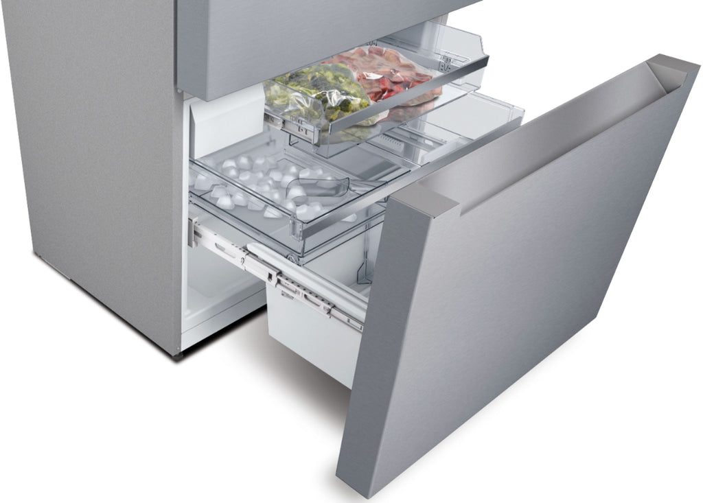 Bosch - 800 Series 20.5 Cu. Ft. 4-Door French Door Counter-Depth Smart Refrigerator - Stainless steel