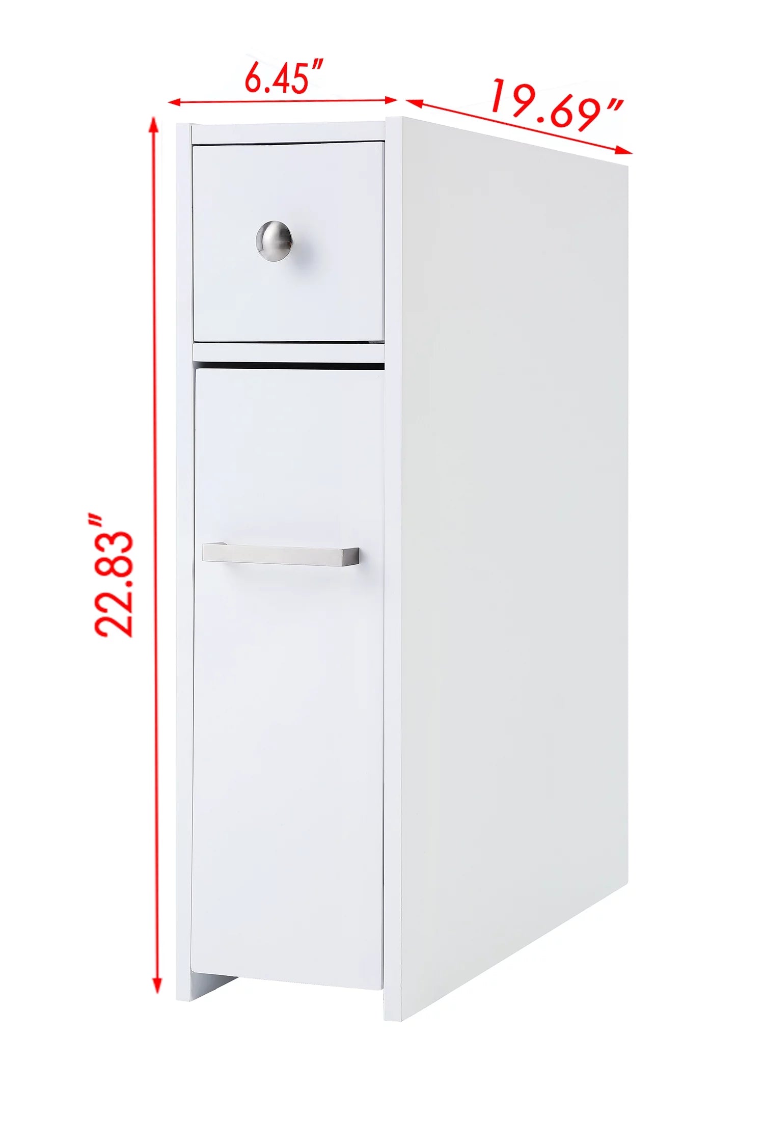 Spirich Home Slim Bathroom Storage Cabinet, Free Standing Toilet Paper Holder, Bathroom Cabinet Slide Out Drawer Storage,White
