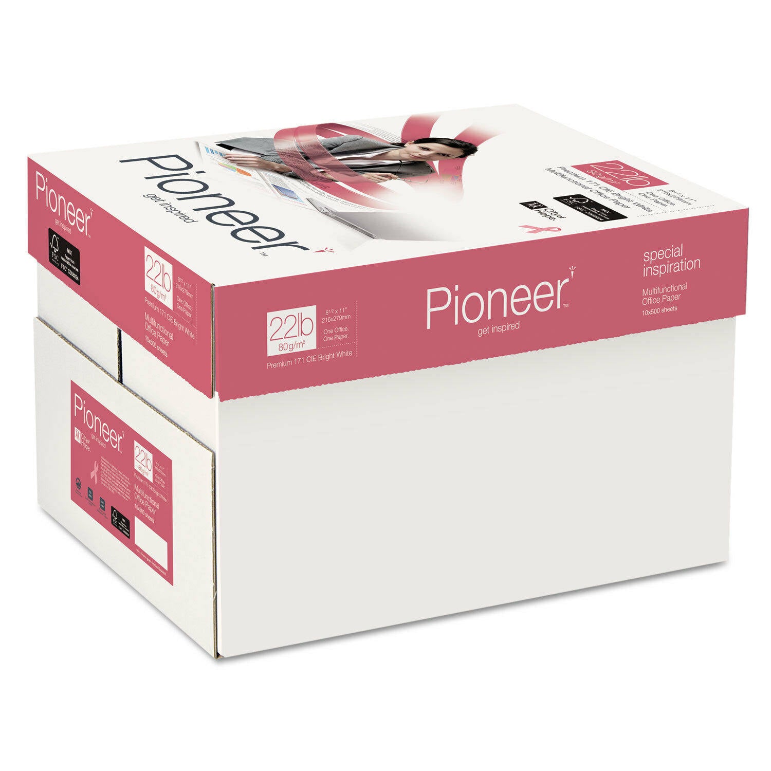 Pioneer Multipurpose Paper 99 Brightness 22 lbs. 8-1/2 x 11 Bright White 5000