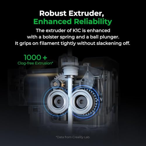 Creality K1C 3D Printer, 600mm/s High-Speed Auto Leveling Clog-Free Robust Direct Extruder K1 SE Upgraded 3D Printer with AI Camera 300°C Printing Silent Mode Support Carbon Fiber Filaments