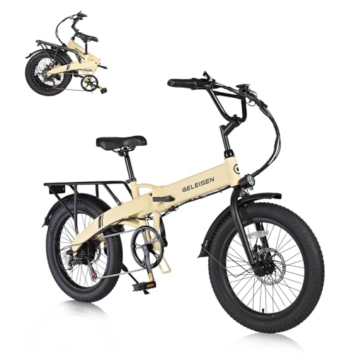 Folding Electric Bike for Adults, 20×3.0 Fat Tire Electric Bicycle, 374.4Wh Battery Ebike, 20MPH Electric Cargo Bike with LCD Color Display & 6 Speed Gears (Fits for 5'0+)