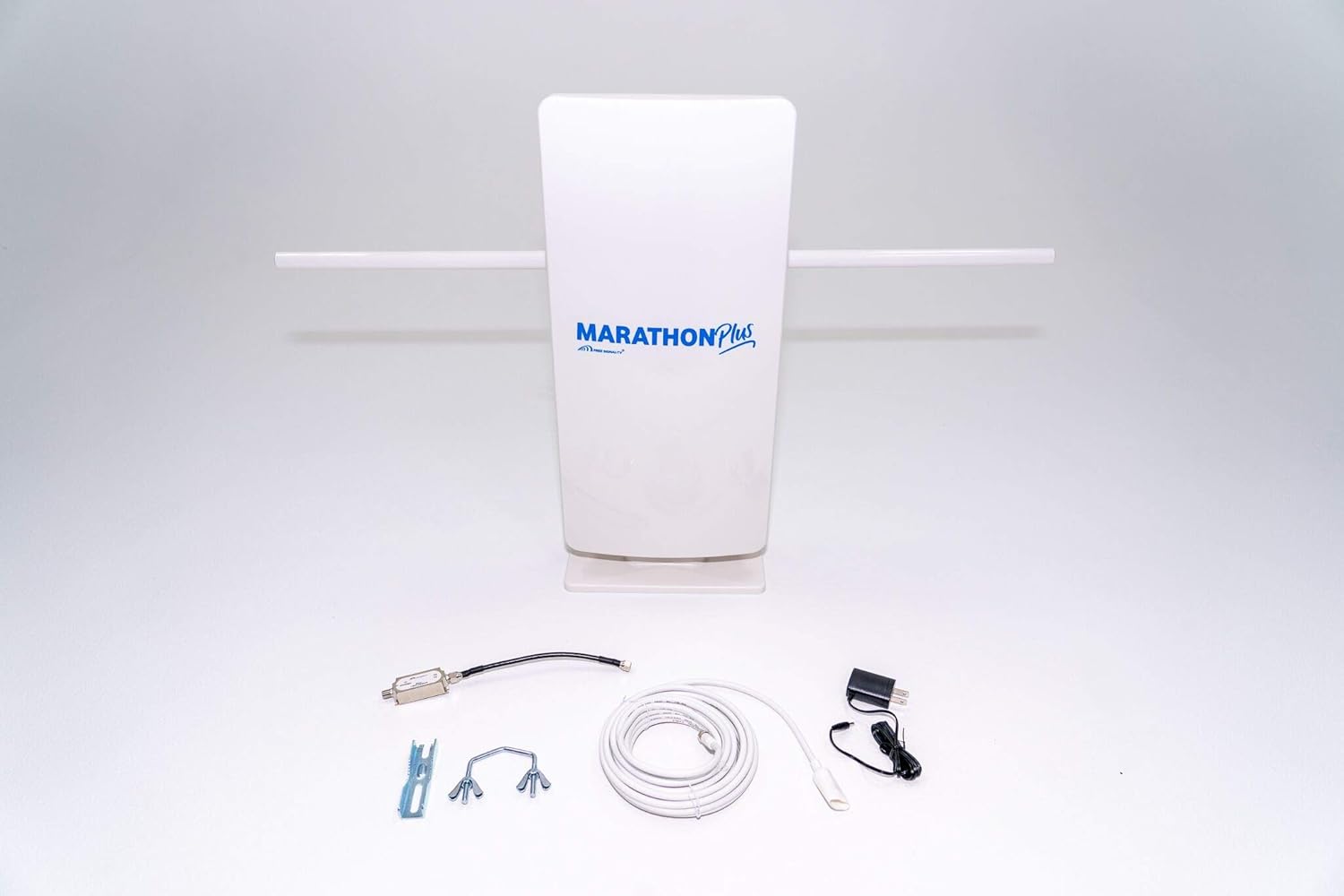 New 2020 Free Signal TV Marathon Plus Indoor/Outdoor Whole-House Digital TV Antenna with Breakthrough Amplified Technology for Long-Distance Performance and Superior HDTV Signal Resolution