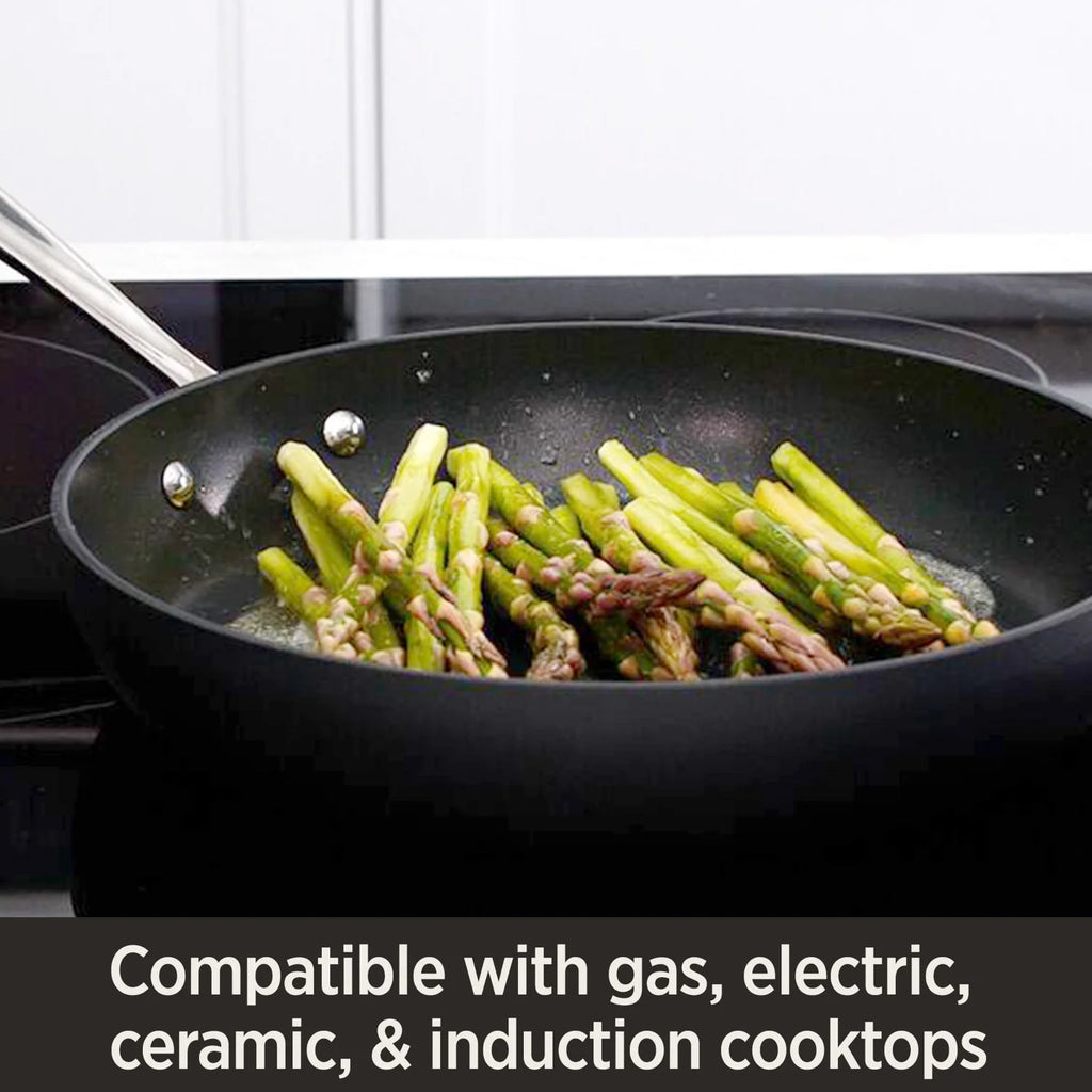 All-Clad E7853364 HA1 Hard Anodized Nonstick Dishwasher Safe PFOA Free Saute Pan Cookware, 4-Quart, Black