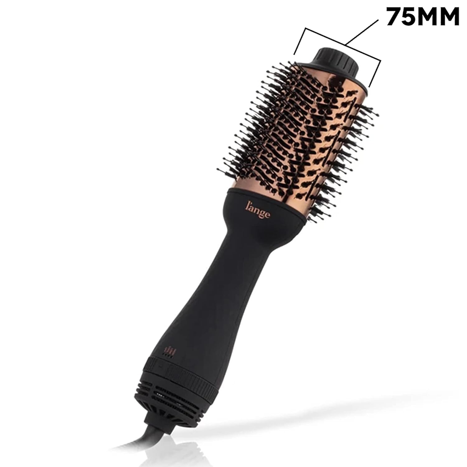 L'ANGE HAIR Le Volume 2-in-1 Titanium Brush Dryer Black | 75MM Hot Air Blow Dryer Brush in One with Oval Barrel | Hair Styler for Smooth, Frizz-Free Results for All Hair Types