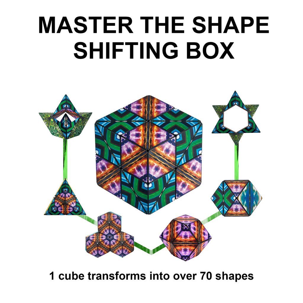 SHASHIBO Shape Shifting Box - Patented Fidget Cube – Shashibo Cube Magnet Fidget Toy Transforms Into Over 70 Shapes (Elements)