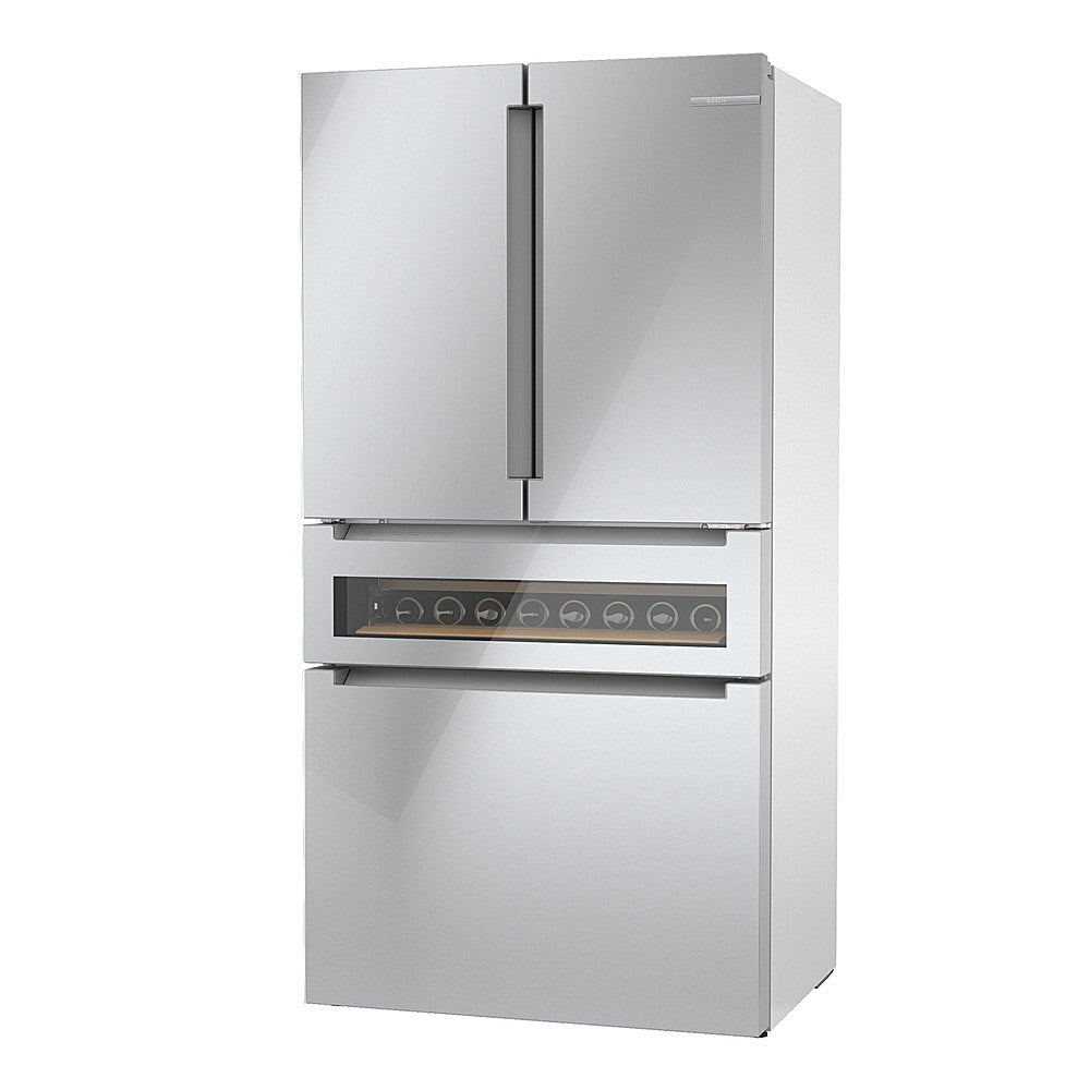 Bosch - 800 Series 20.5 Cu. Ft. 4-Door French Door Counter-Depth Smart Refrigerator - Stainless steel