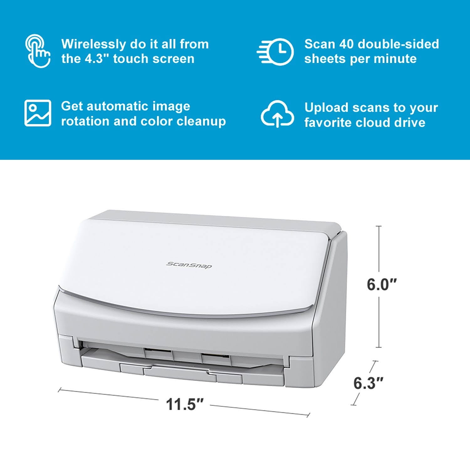 Fujitsu ScanSnap iX1600 Scanner White