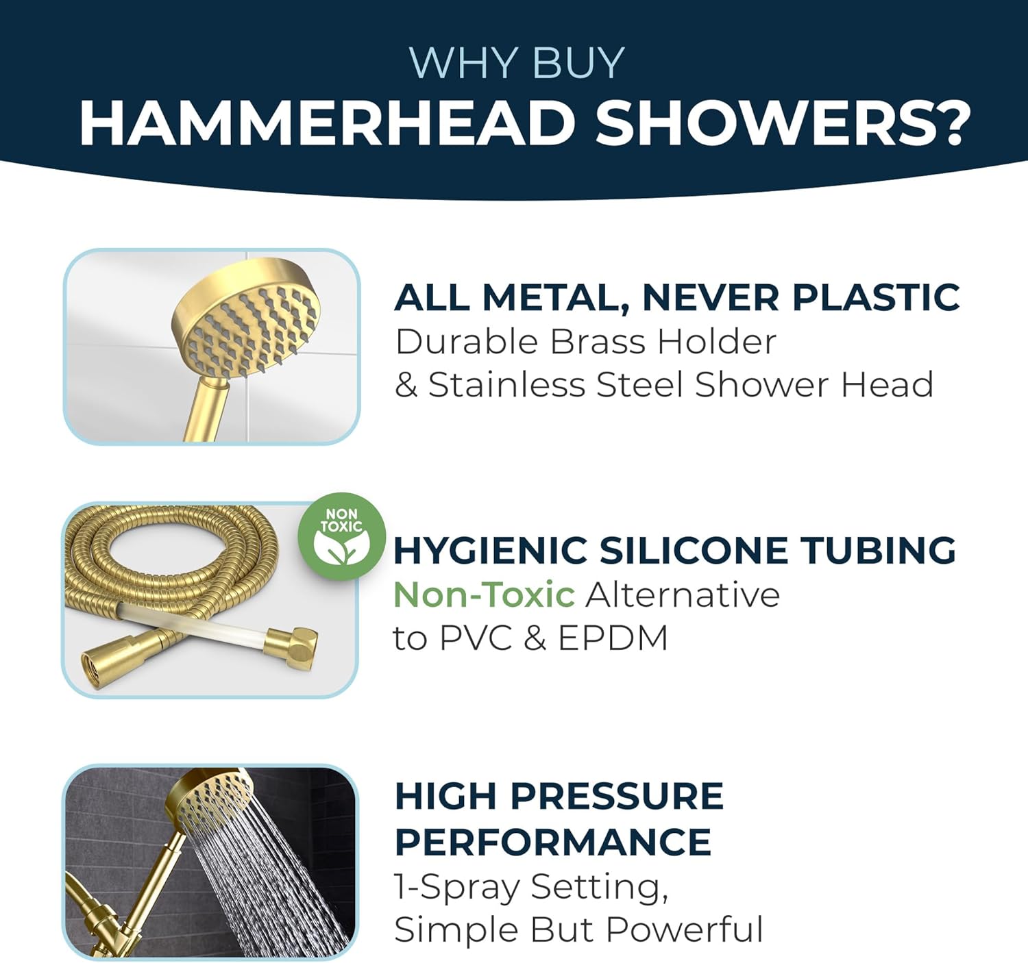 HammerHead Showers® Solid Metal LOW FLOW Handheld Shower Head with Hose and Brass Holder - OIL RUBBED BRONZE – Water Saving 1.75 GPM Detachable Shower Head - Adjustable Shower Wand Bracket & 6ft Hose