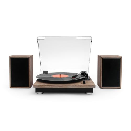 Victrola The Quincy 6-in-1 Bluetooth Record Player & Multimedia Center with Built-in Speakers – 3-Speed Turntable, CD & Cassette Player, AM/FM Radio, Wireless Music Streaming (Natural)