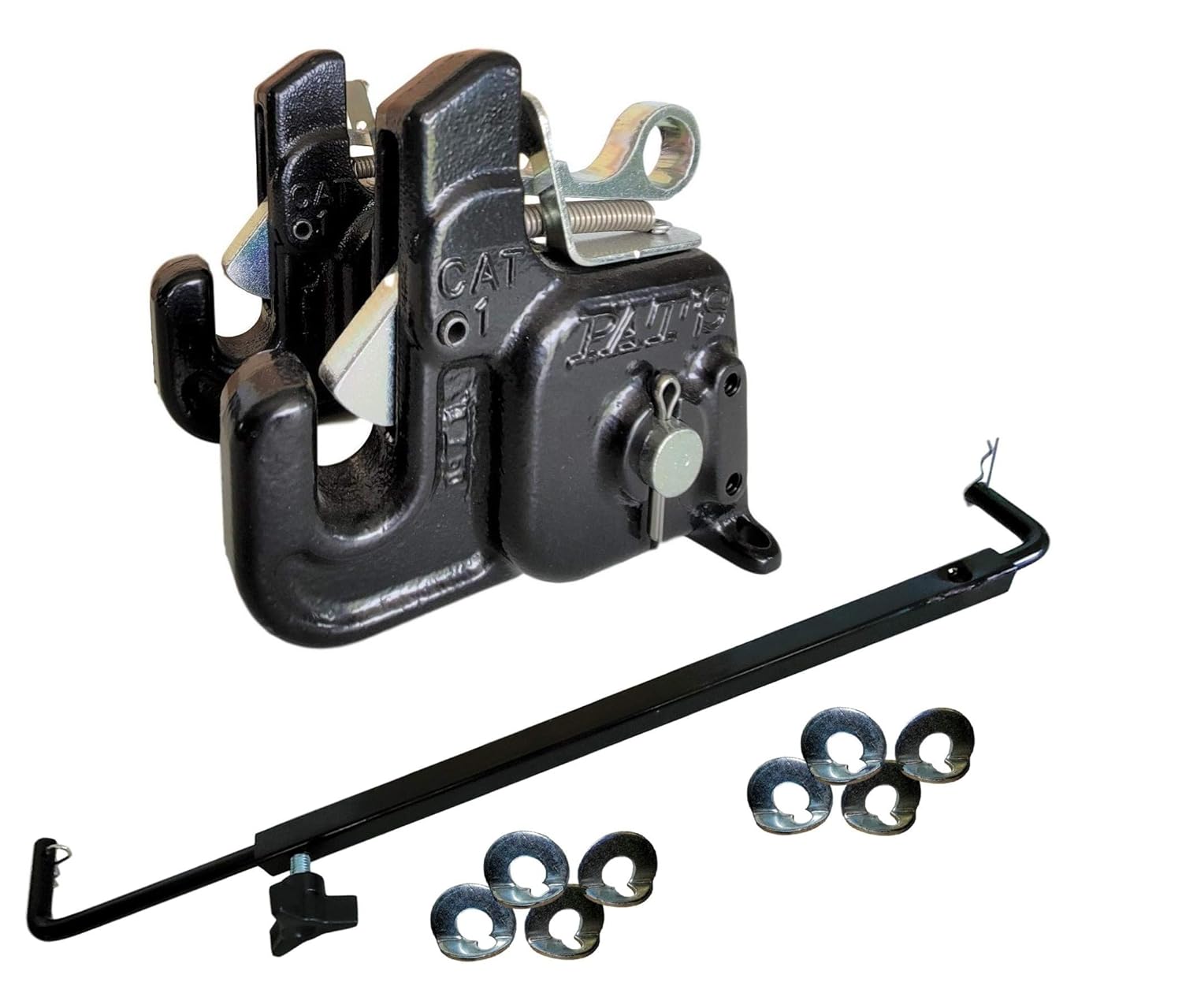 Pat's Easy Change with Stabilizer Bar - Best Quick Hitch System On The Market – Flexible, Durable and Affordable (CAT #1 Green)