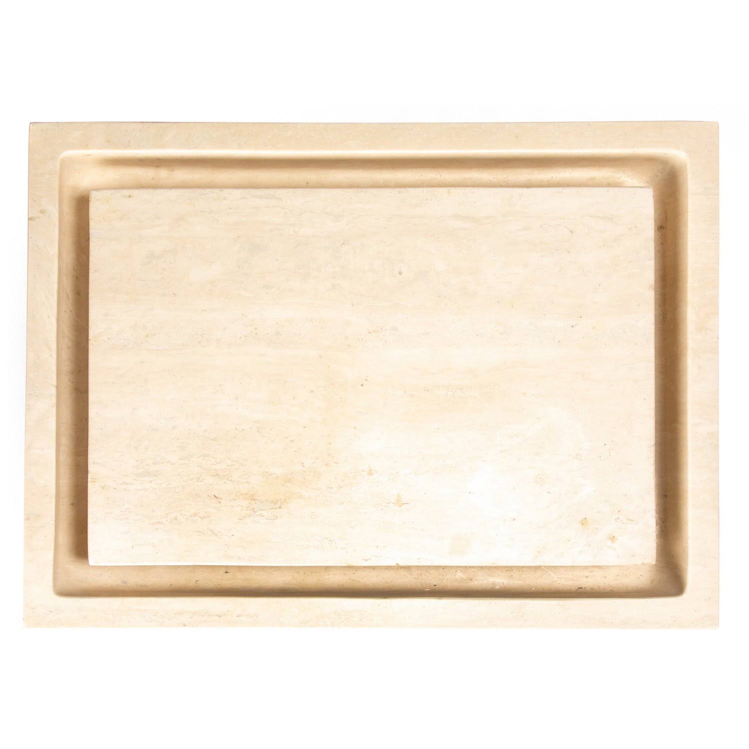Eden Bath Rectangular Infinity Pool Sink - Honed Beige Travertine