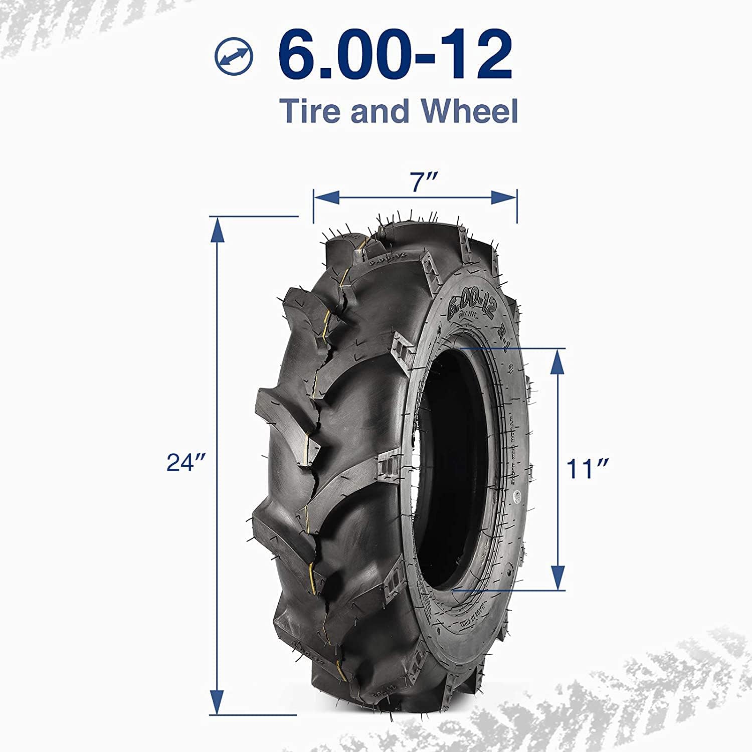 MaxAuto Farm Tractor Tire 6.00-12 Replace Kubota 7100 Series H167,2Pcs