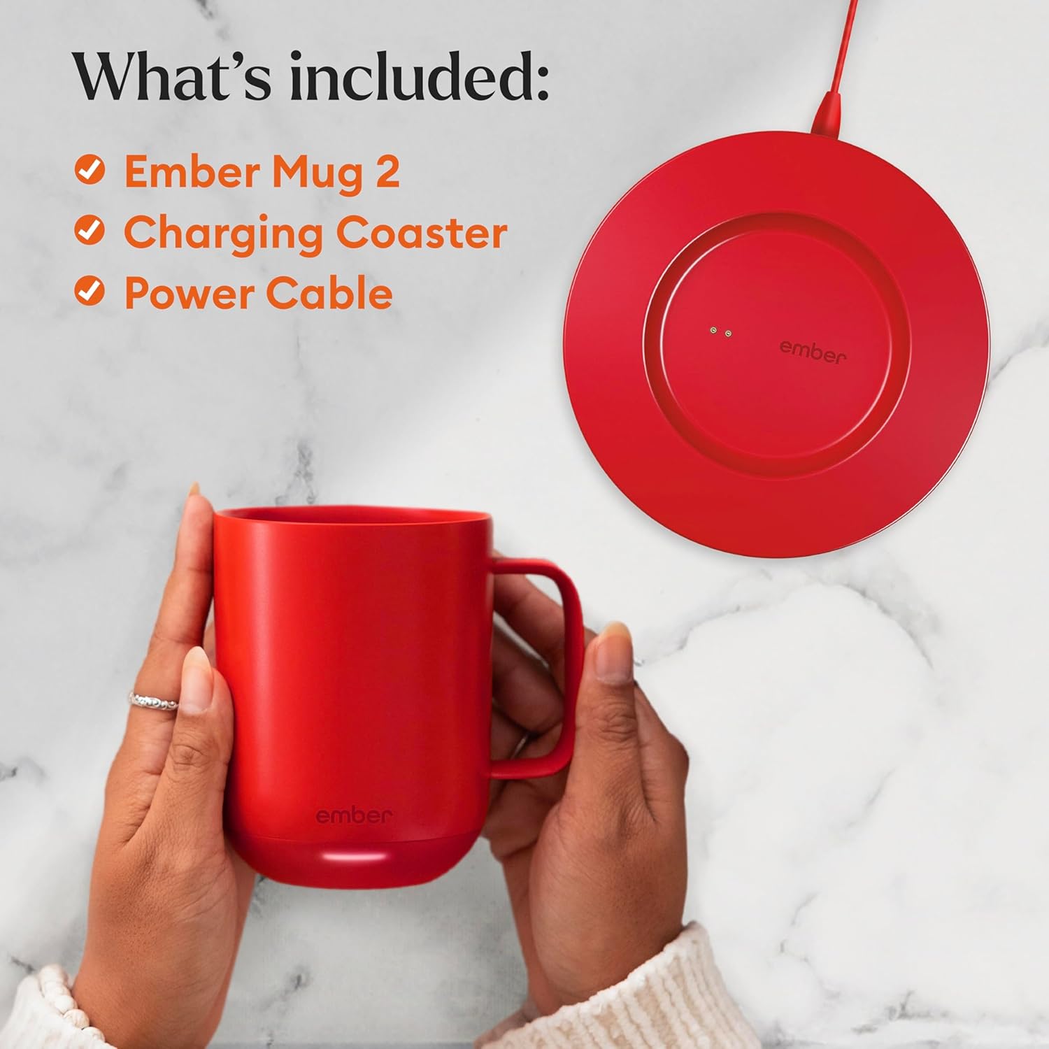 Ember Temperature Control Smart Mug 2, 14 Oz, App-Controlled Heated Coffee Mug with 80 Min Battery Life and Improved Design, White