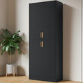 Cozy Castle Kitchen Pantry Cabinet, 71 Tall Wood Storage Cabinet with Doors and Shelves 4 Doors Freestanding Cupboard Utility Hutch for Dining Room Living Room Bathroom Furniture, Gray