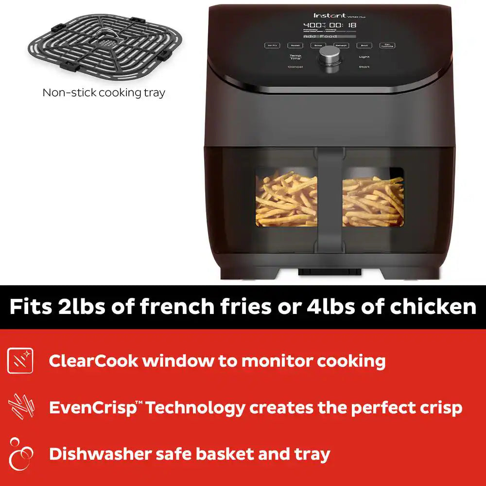 Instant Pot Instant Vortex Plus 6 qt. Black Air Fryer with ClearCook