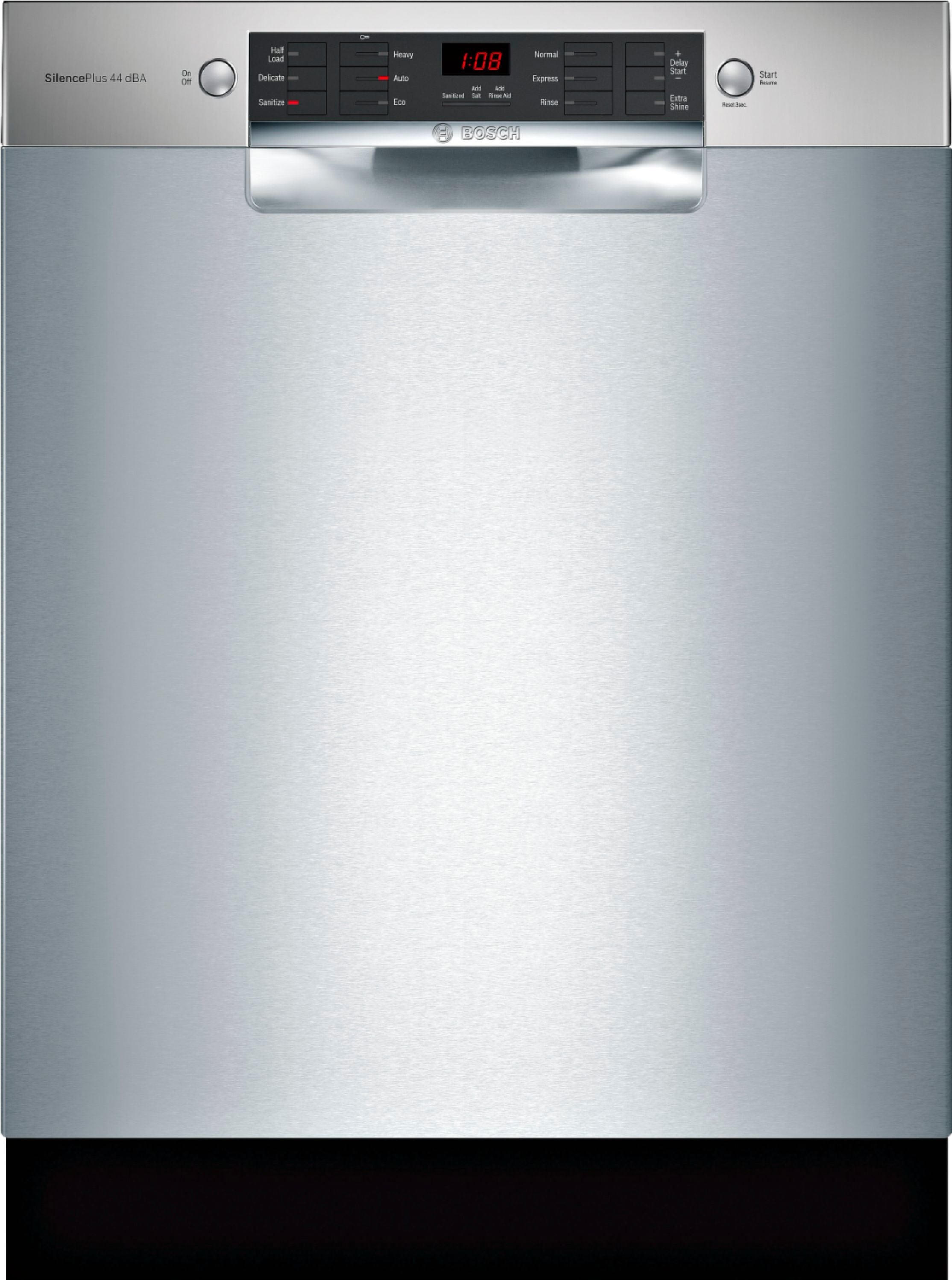 Bosch - 800 Series 24 Front Control Built-In Dishwasher with Stainless Steel Tub - Stainless steel