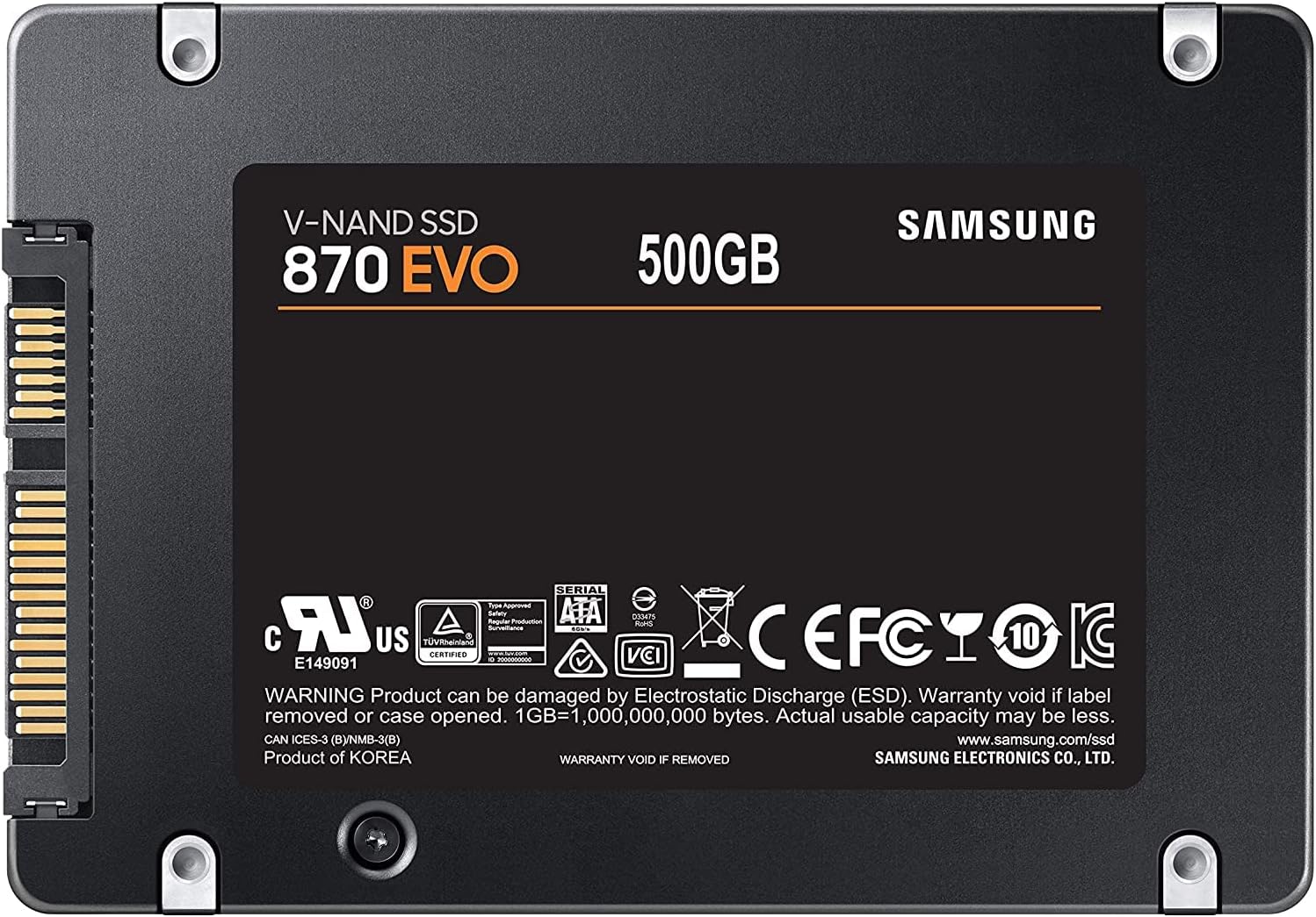 Sam-Sung 870 EVO SATA III SSD 2.5” / MZ-77E500B / Internal Solid State Hard Drive, Upgrade PC or Laptop Memory and Storage for IT Pros, Creators, Everyday Users (500 GB)