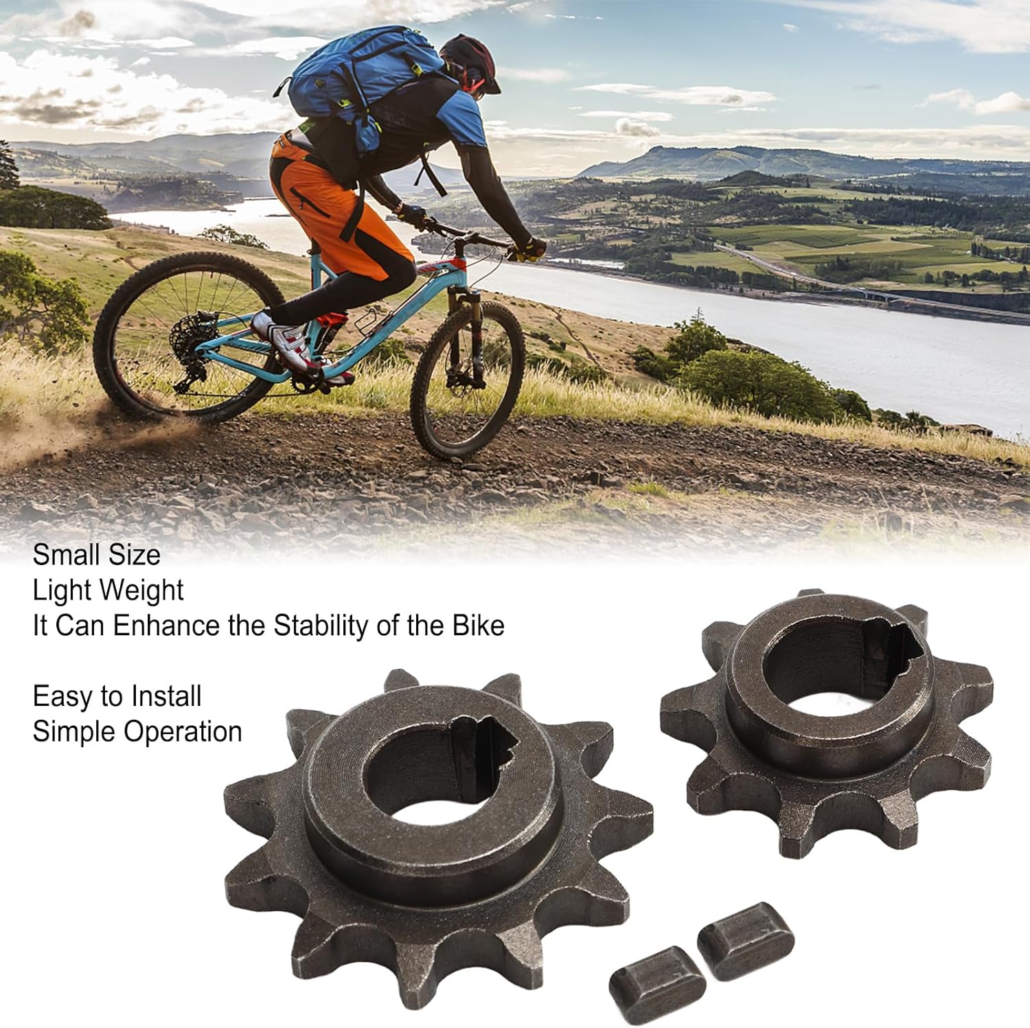 Pocket Bike Sprocket, 9 Teeth 11 Teeth Pinion Gear Motor Bicycle Chain Wheel, 11T Freewheel Gear Motor Universal for Bicycle, Front Rear Motor Gear Kit Carbon Steel Gear Set