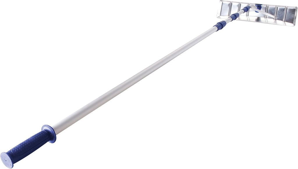 Snow Joe RJ204M 21' Twist-n-Lock Telescoping Snow Shovel Roof Rake with 6 by 25 Poly Blade, 25 inches, Blue