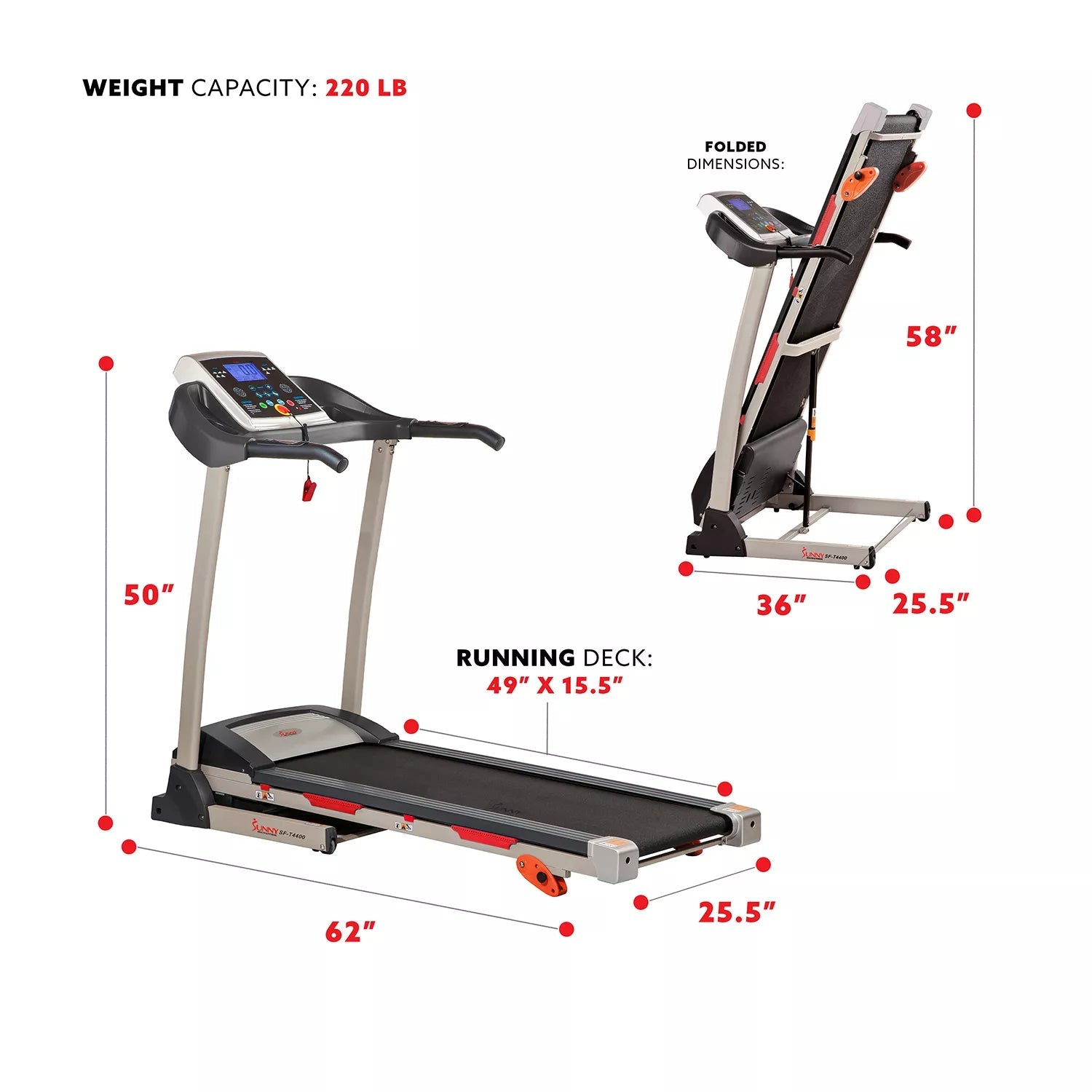 Sunny Health and Fitness Treadmill (SF-T4400)