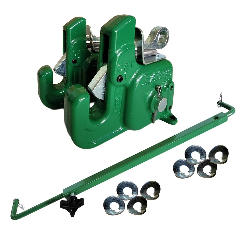 Pat's Easy Change with Stabilizer Bar - Best Quick Hitch System On The Market – Flexible, Durable and Affordable (CAT #1 Green)
