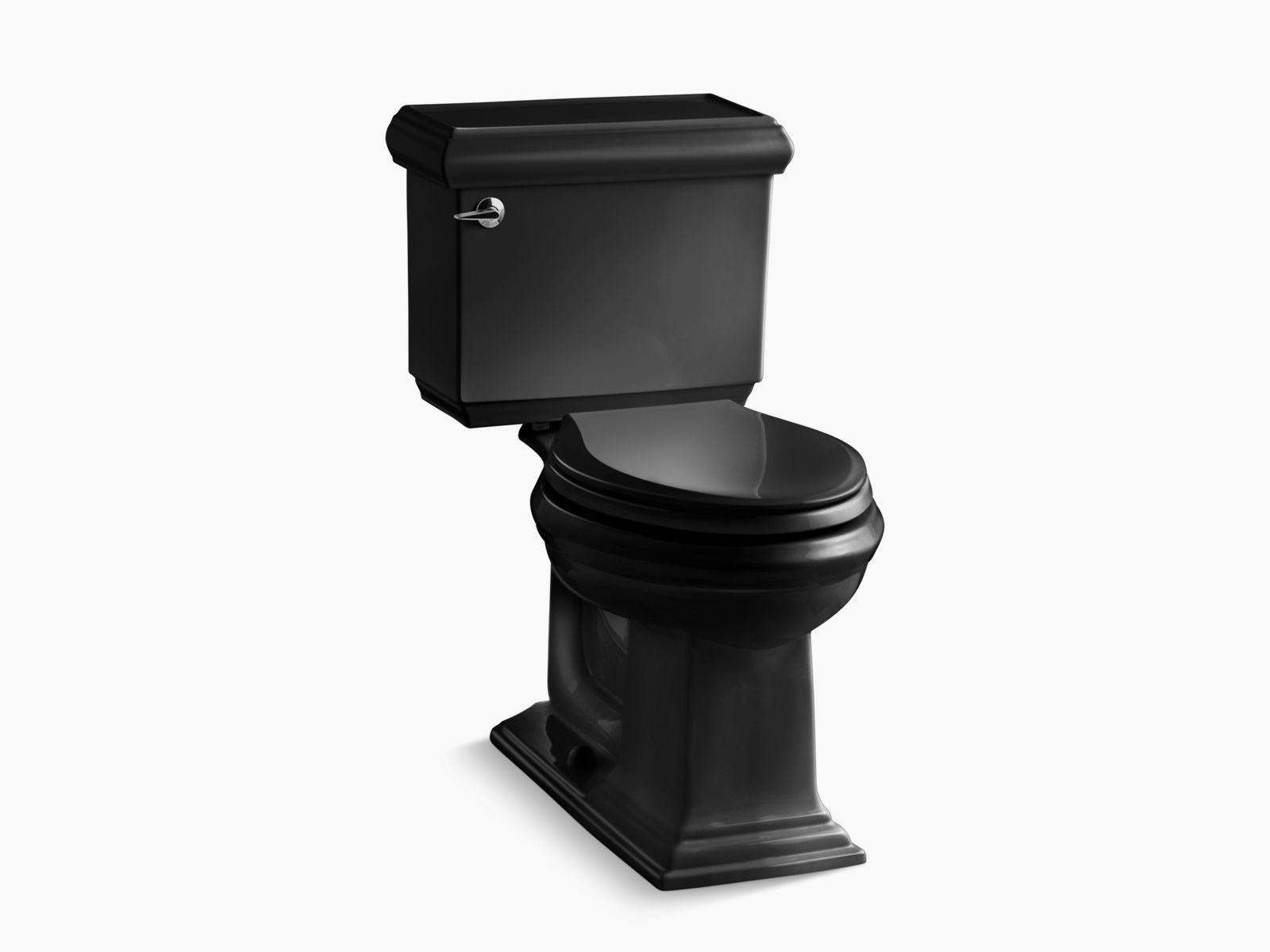 Kohler K-3816-U Memoirs 1.28 GPF Two Piece Elongated Toilet with Classic Design Black Black