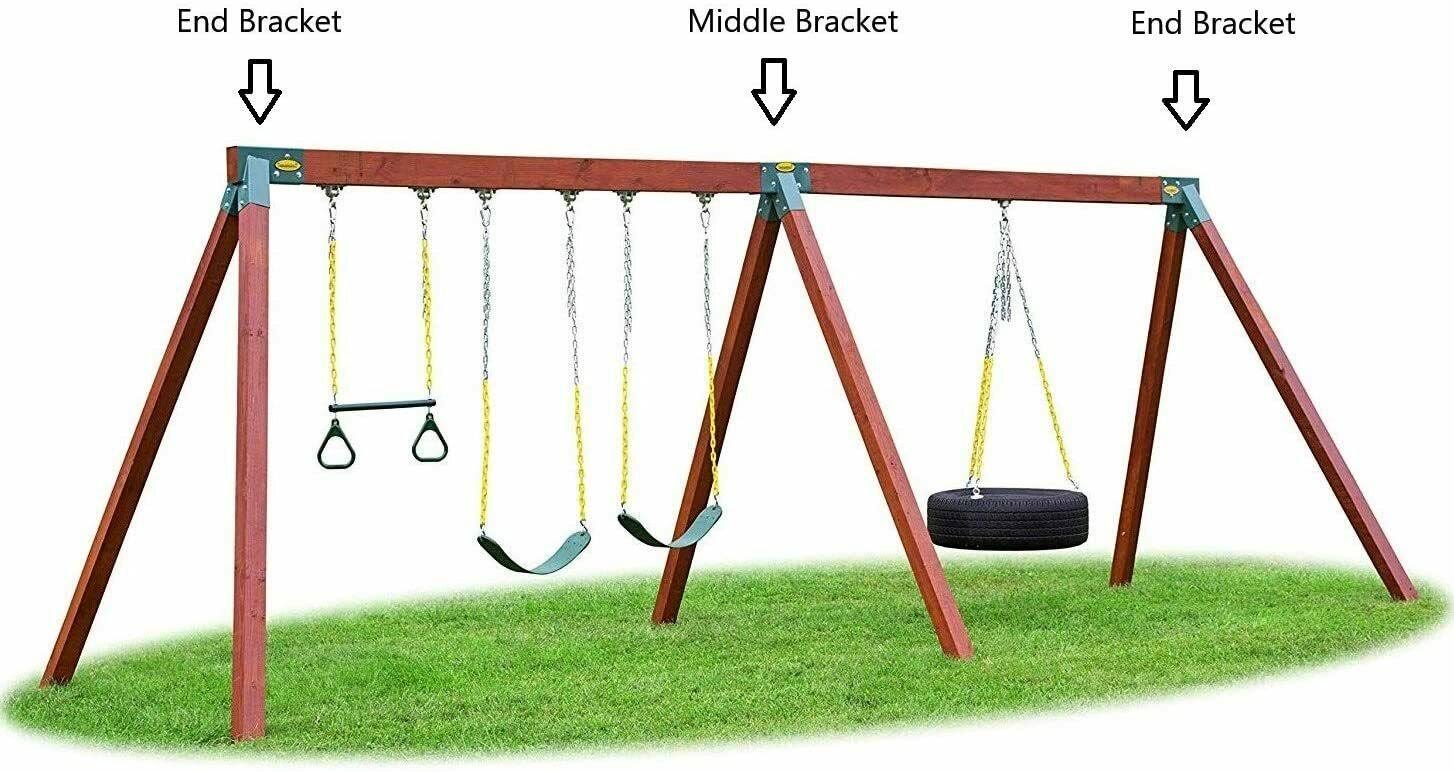 Eastern Jungle Gym Easy 1-2-3 90° A-Frame Swing Set Bracket Heavy Duty for EZ, Simple Install - DIY Swing Set Parts