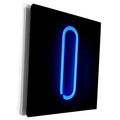 3dRose Monogram letter I abstract neon blue lit shining... - Museum Grade Canvas Wrap (cw_155129_1)
