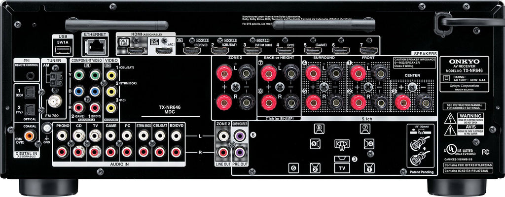 Onkyo TX NR646 7.2 Channel AV Network Receiver - Black