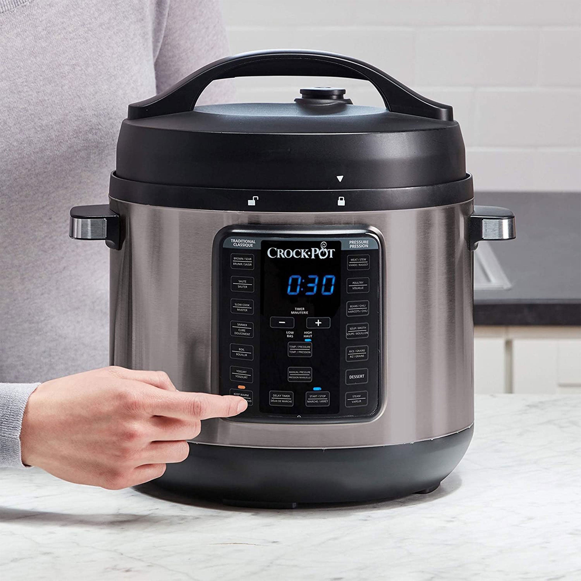 Crock-Pot 8qt 13 Program Crock Pressure Cooker w/ Lid, (Open Box)