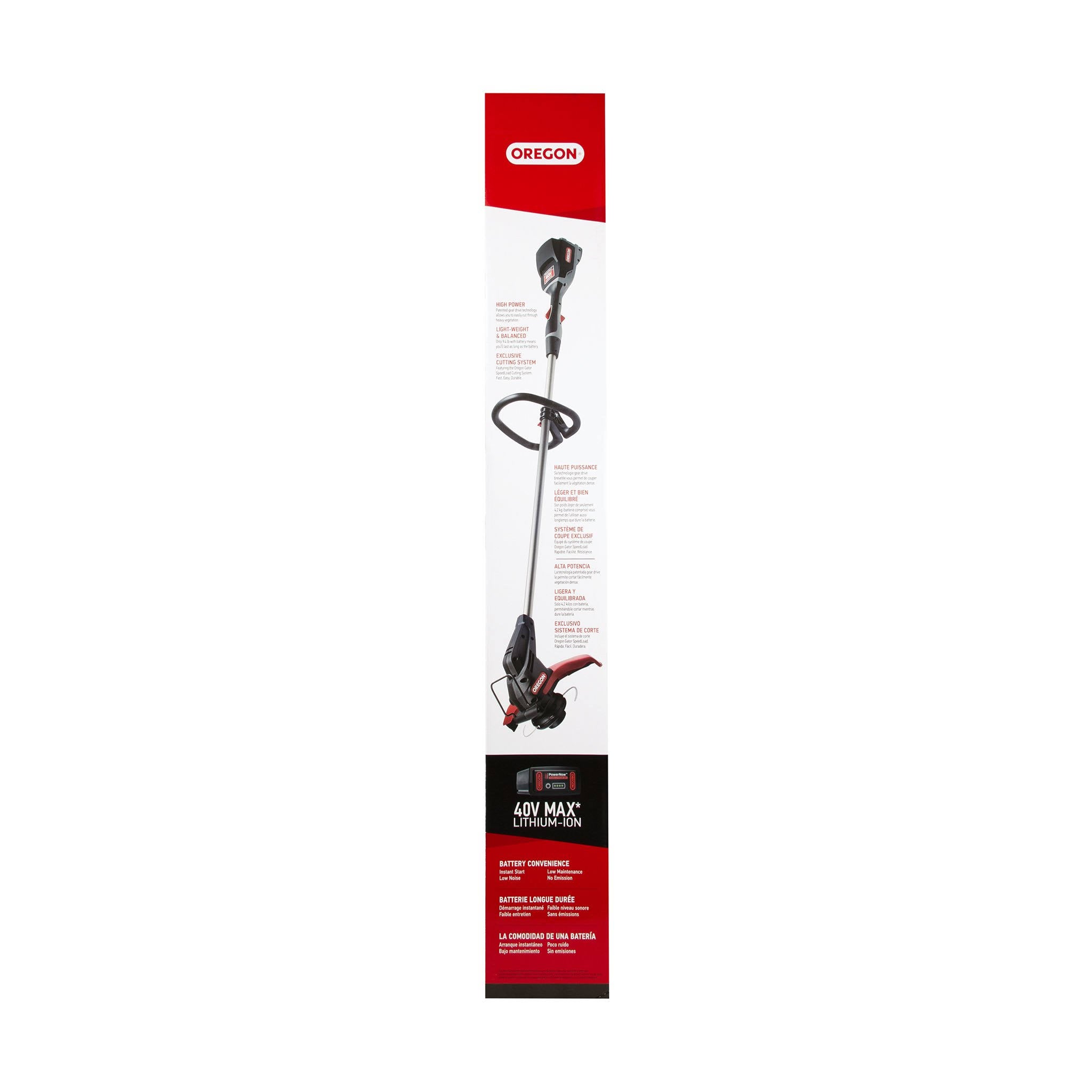 Oregon Cordless 40V Max ST275 Trimmer/Edger Kit with 2.6 Ah Battery, Charger u0026 Gator Speed Load System 590498