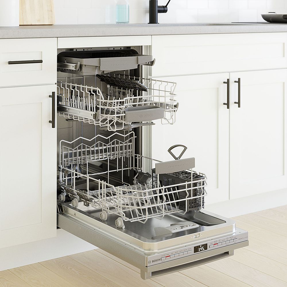 Bosch - 800 Series 18 Top Control Smart Built-In Dishwasher with 3rd Rack and 44 dBA - Silver
