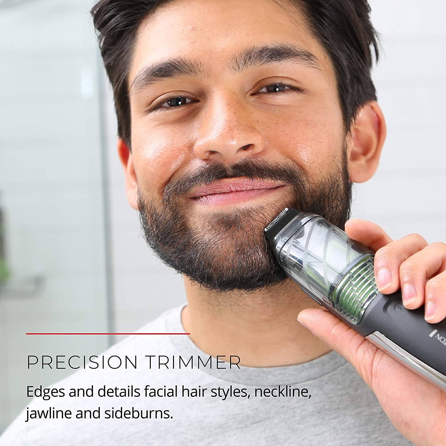 Remington MB6850 Vacuum Stubble and Beard Trimmer, Lithium Power and Adjustable