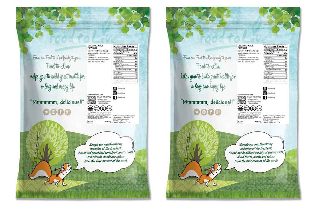 Organic Kale Powder, 14 Pounds — Non-GMO, Kosher, Raw, Vegan — by Food to Live
