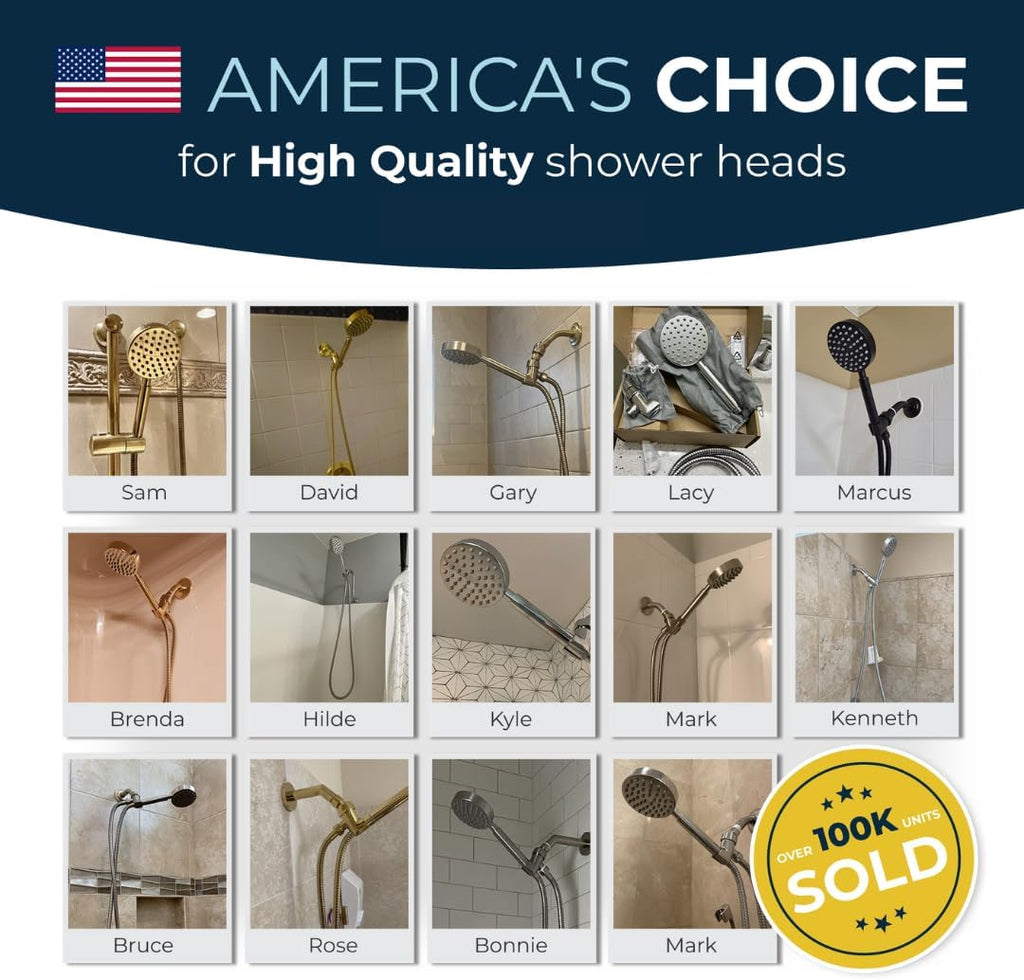 HammerHead Showers® Solid Metal LOW FLOW Handheld Shower Head with Hose and Brass Holder - OIL RUBBED BRONZE – Water Saving 1.75 GPM Detachable Shower Head - Adjustable Shower Wand Bracket & 6ft Hose