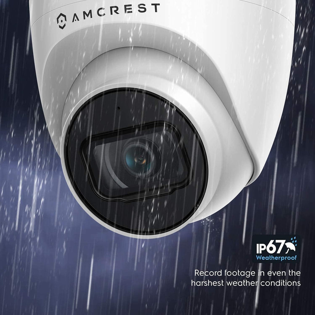 Amcrest 5MP Turret POE Camera, UltraHD Outdoor IP Camera POE with Mic/Audio, 5-Megapixel Security Surveillance Cameras, 98ft NightVision, 2.8mm Lens (103° FOV), IP67, MicroSD (256GB), (IP5M-T1179EW)