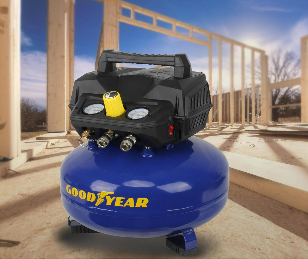 GOODYEAR 6 Gallon 175 Max Psi Portable Pancake Air Compressor， 3.0 SCFM at 90 Psi