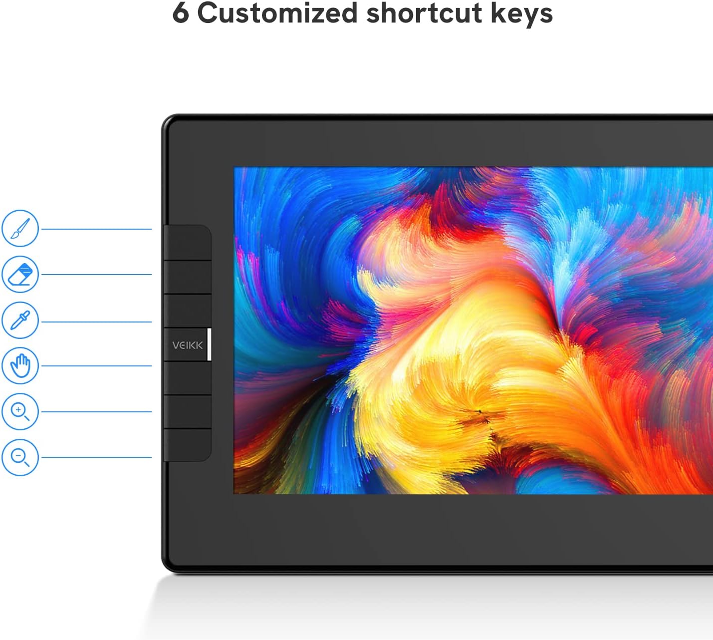 VEIKK VK1200 Drawing Tablet with Screen 11.6 inch Full-Laminated Art Tablet Graphic Tablet with Screen with Tilt Function Battery Free Stylus and 6 Shortcut Keys(8192 Levels Pen Pressure)