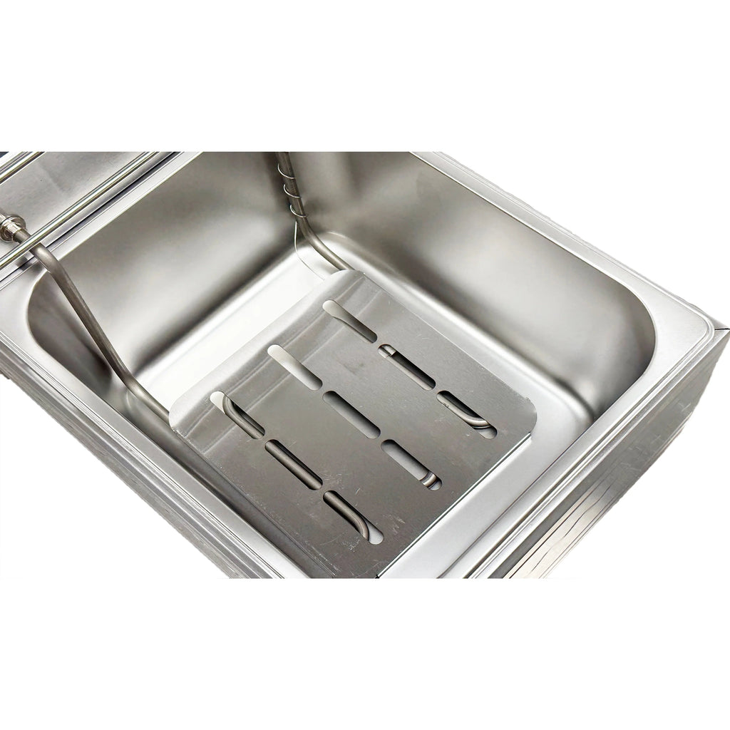 1600W Electric Deep Fryer, Stainless Steel Countertop Fryer Large Capacity, Thickening Multi-functional Fryer Commercial Single-chamber 2.5 Gallon