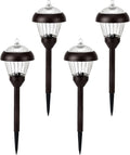 Solpex 4pack high Lumen Solar Pathway Lights，Metal Solar Path Lights，2 Bright LED，Waterproof IP65 Auto On/Off Solar Garden Lights for Walkway Driveway Yard