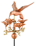 Good Directions Hummingbird with Flowers Weathervane  Polished Copper