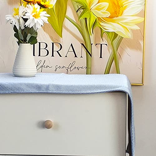 Bedside Tablecloth Nightstand Runner Dust Cover, Tech-Cloth Shine Mesh Table Cloth, Fashion Modern Small Table Runner for End, Side, Night Stand, Dresser, Furniture (Gold,15.7×35.4 Inch)