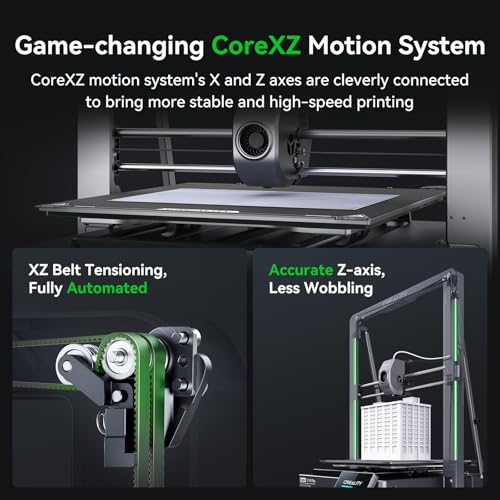 Creality K1C 3D Printer, 600mm/s High-Speed Auto Leveling Clog-Free Robust Direct Extruder K1 SE Upgraded 3D Printer with AI Camera 300°C Printing Silent Mode Support Carbon Fiber Filaments