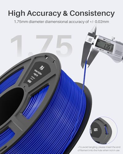 ELEGOO PLA Filament 1.75mm Bundle 4KG, 3D Printer Filament Dimensional Accuracy +/- 0.02mm, 4pcs 1kg Spool(2.2lbs) Fit Most FDM 3D Printers (Black, White, Dark Blue, True Red)