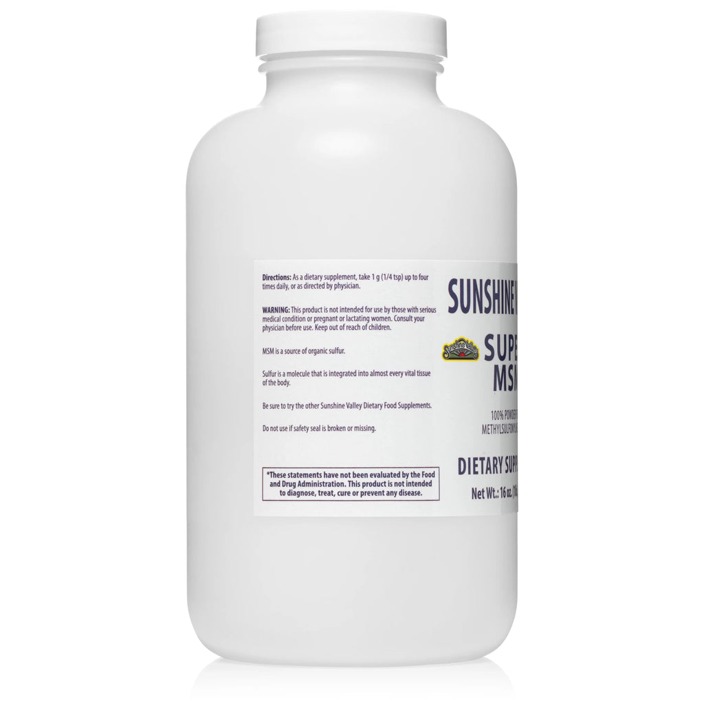 Sunshine Valley Super MSM Supplement Powder for Joint & Skin Health (16oz)