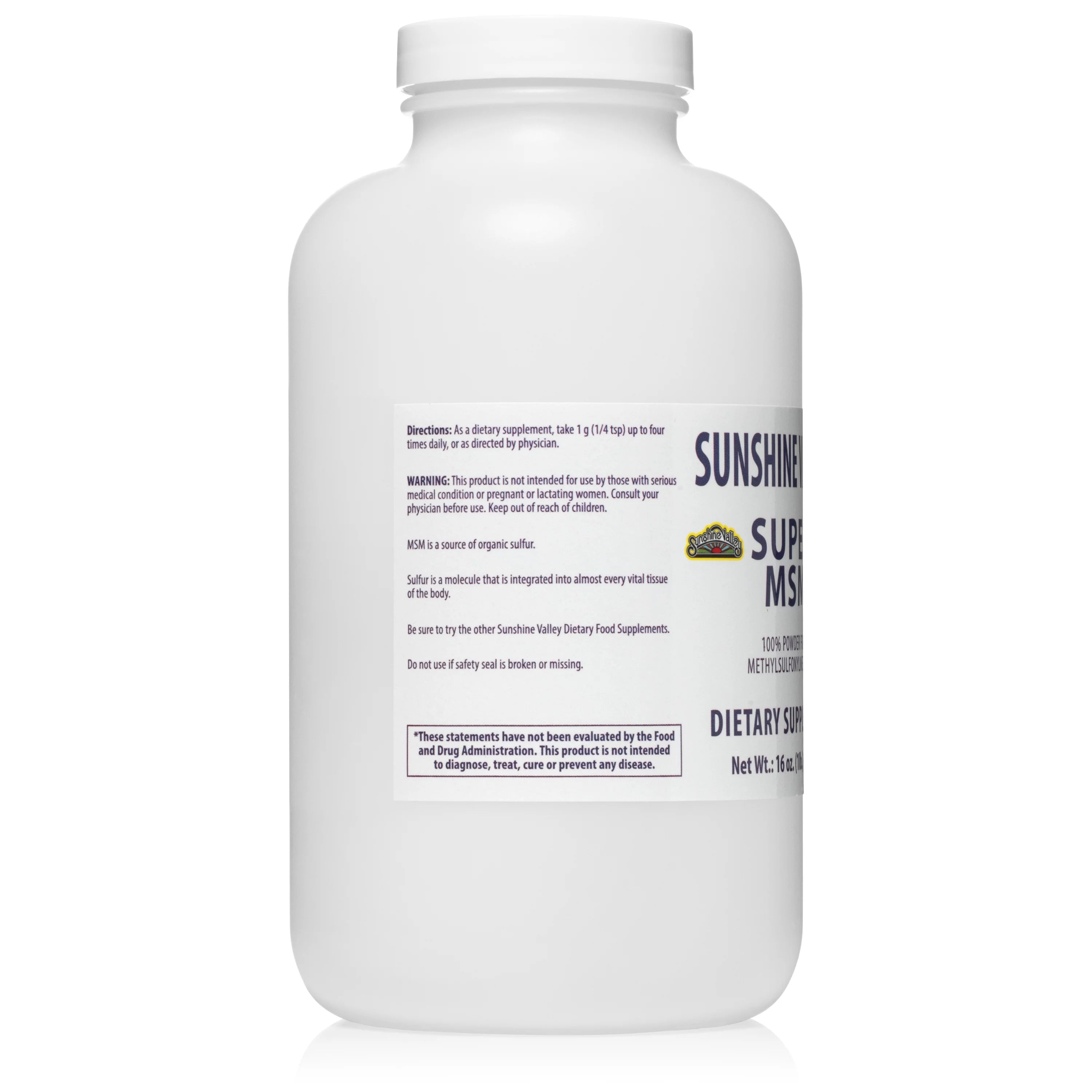 Sunshine Valley Super MSM Supplement Powder for Joint & Skin Health (16oz)