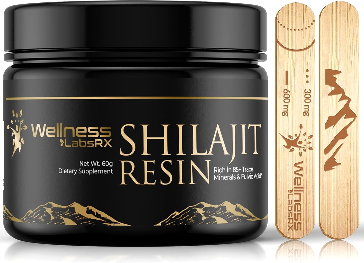 Shilajit Pure Himalayan Organic Shilajit Resin - Himalayan Shilajit Supplement- Maximum Potency and Pure Shilajit for Men, Gold Grade Natural Shilajit with 85+ Trace Minerals and Fulvic Acid - 60g