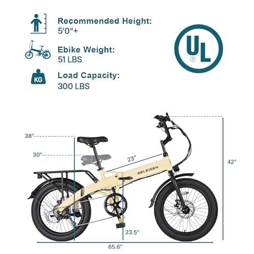 Folding Electric Bike for Adults, 20×3.0 Fat Tire Electric Bicycle, 374.4Wh Battery Ebike, 20MPH Electric Cargo Bike with LCD Color Display & 6 Speed Gears (Fits for 5'0+)